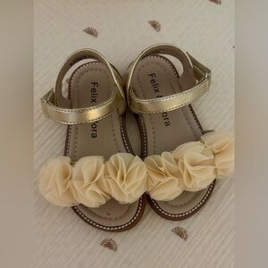 Felix Flora Gold and Cream Kids Sandals